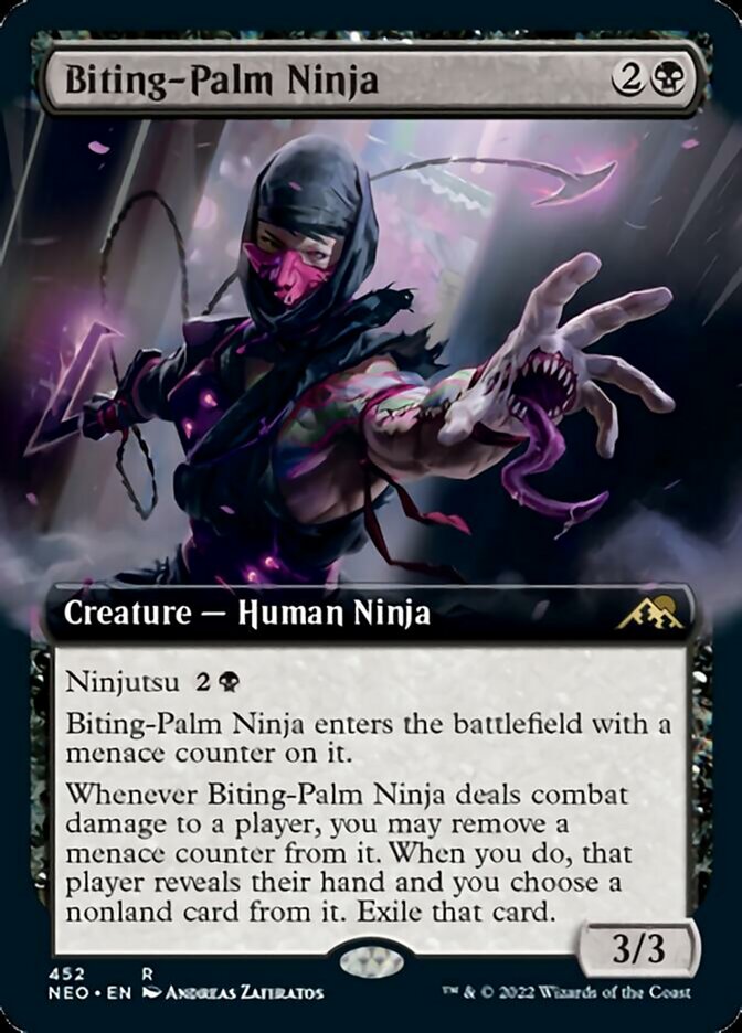 Biting-Palm Ninja (Extended Art) [Kamigawa: Neon Dynasty] | The Gaming-Verse