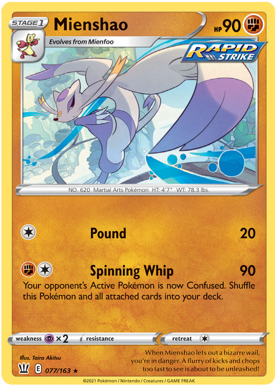 Mienshao (077/163) [Sword & Shield: Battle Styles] | The Gaming-Verse