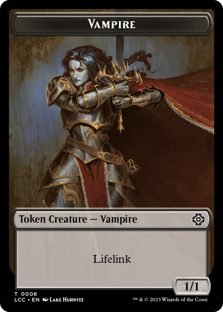 Vampire (0006) // Vampire Demon Double-Sided Token [The Lost Caverns of Ixalan Commander Tokens] | The Gaming-Verse