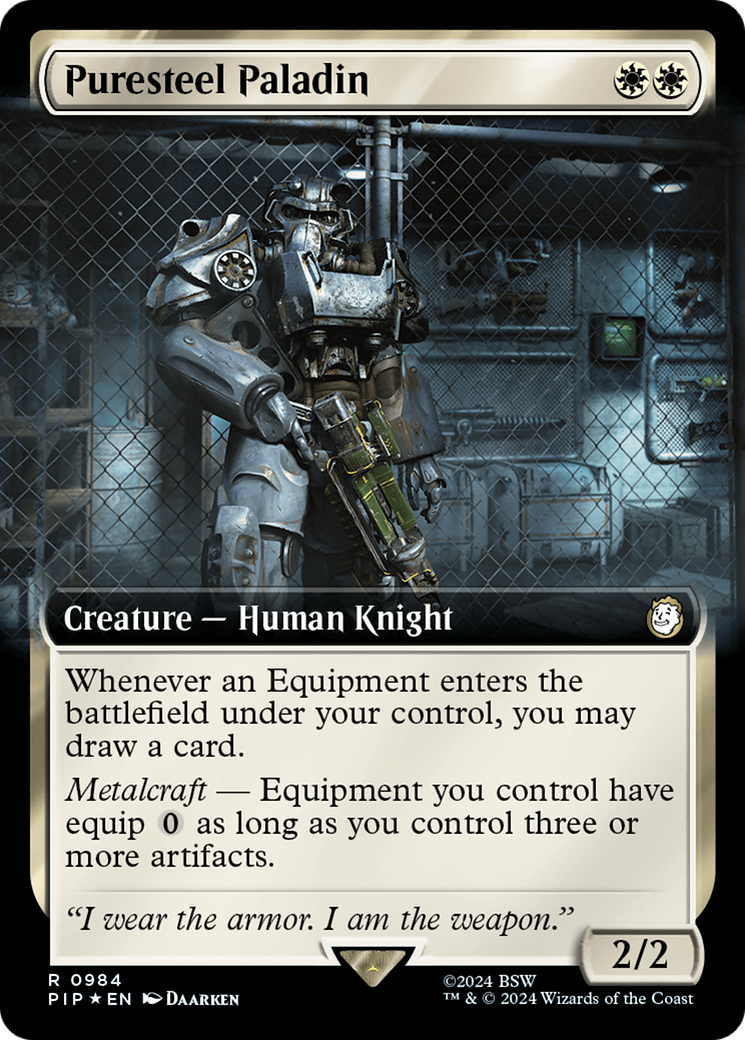 Puresteel Paladin (Extended Art) (Surge Foil) [Fallout] | The Gaming-Verse