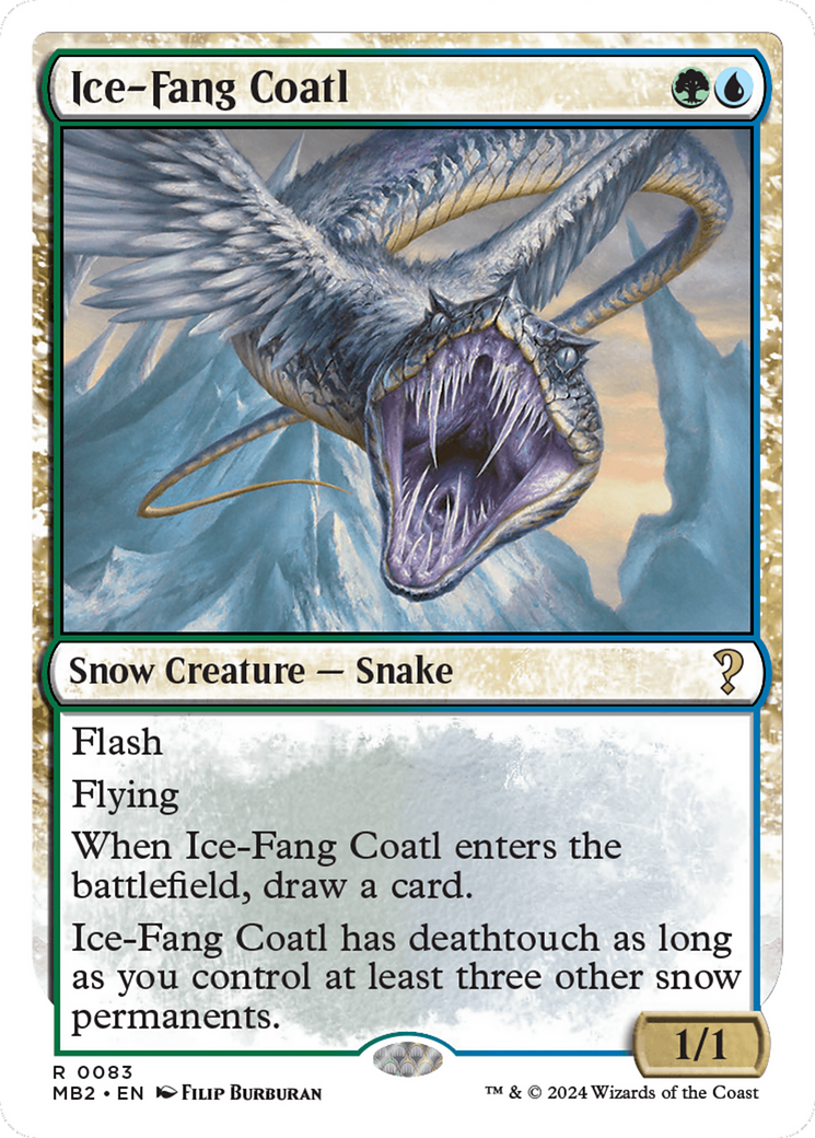 Ice-Fang Coatl (White Border) [Mystery Booster 2] | The Gaming-Verse