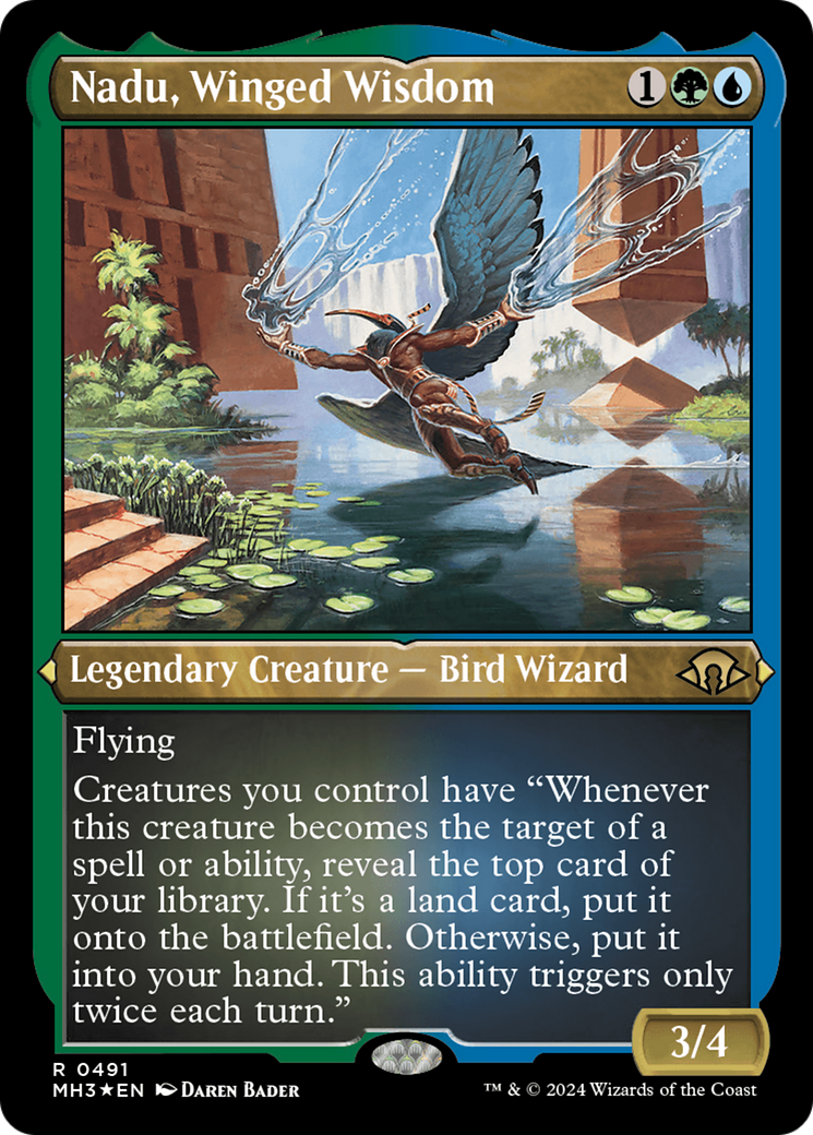 Nadu, Winged Wisdom (Foil Etched) [Modern Horizons 3] | The Gaming-Verse