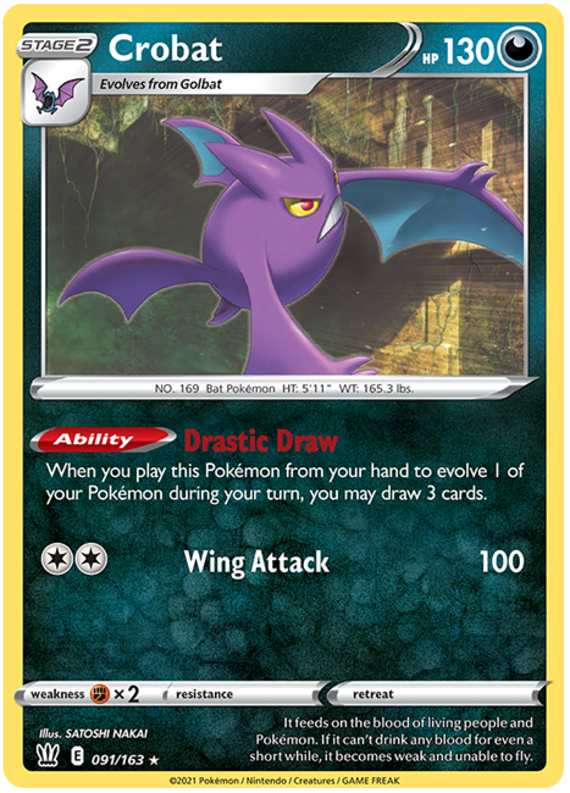 Crobat (091/163) (Theme Deck Exclusive) [Sword & Shield: Battle Styles] | The Gaming-Verse