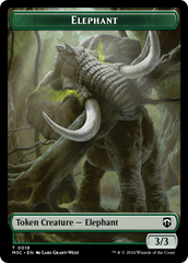 Zombie (Ripple Foil) // Elephant Double-Sided Token [Modern Horizons 3 Commander Tokens] | The Gaming-Verse