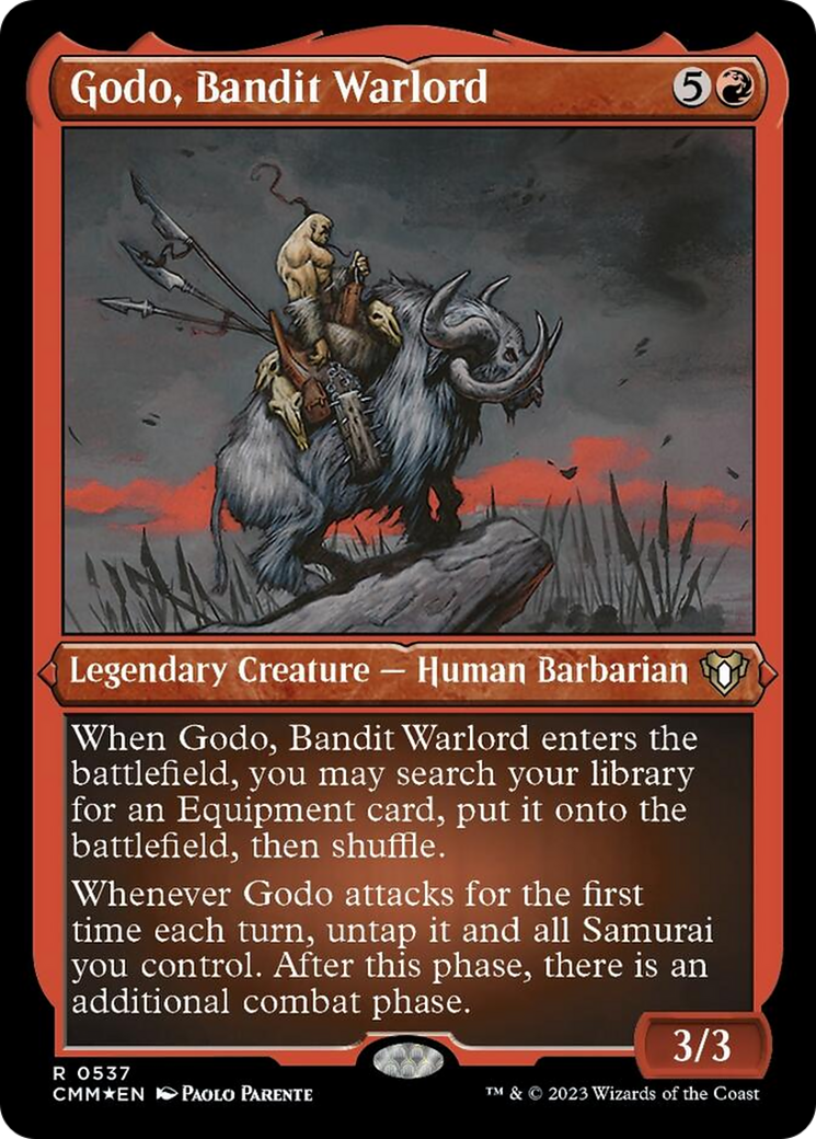 Godo, Bandit Warlord (Foil Etched) [Commander Masters] | The Gaming-Verse