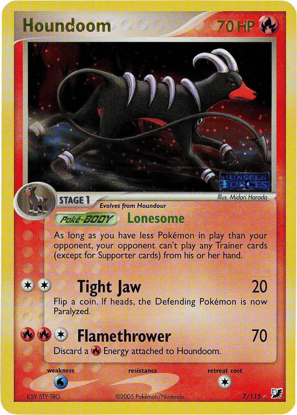 Houndoom (7/115) (Stamped) [EX: Unseen Forces] | The Gaming-Verse