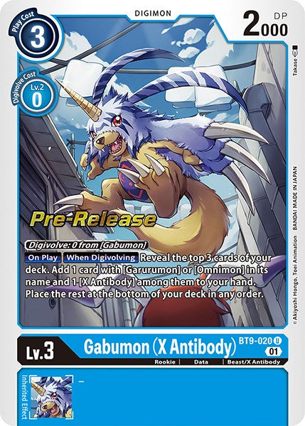 Gabumon (X Antibody) [BT9-020] [X Record Pre-Release Promos] | The Gaming-Verse