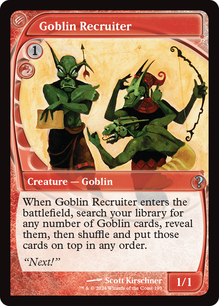 Goblin Recruiter (Future Sight) [Mystery Booster 2] | The Gaming-Verse