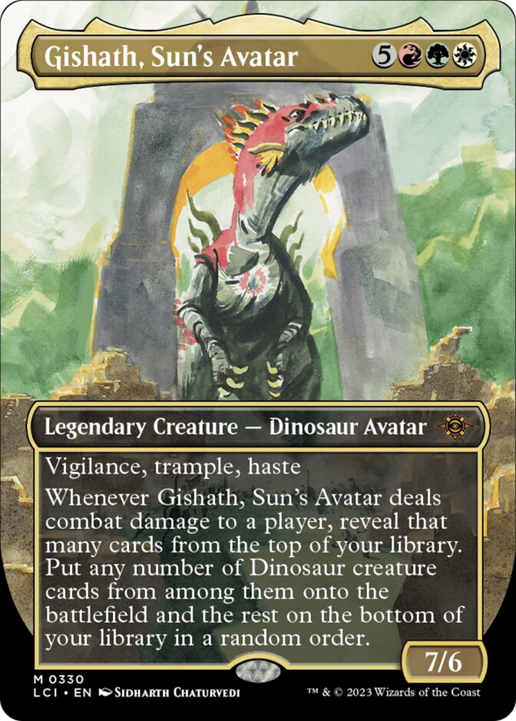 Gishath, Sun's Avatar (Borderless) [The Lost Caverns of Ixalan] | The Gaming-Verse