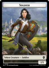 Human // Soldier Double-Sided Token [Bloomburrow Commander Tokens] | The Gaming-Verse