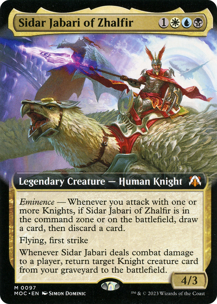 Sidar Jabari of Zhalfir (Extended Art) [March of the Machine Commander] | The Gaming-Verse