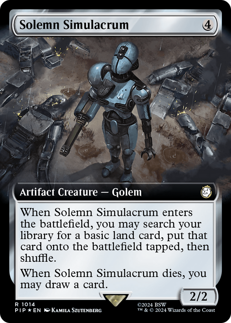 Solemn Simulacrum (Extended Art) (Surge Foil) [Fallout] | The Gaming-Verse