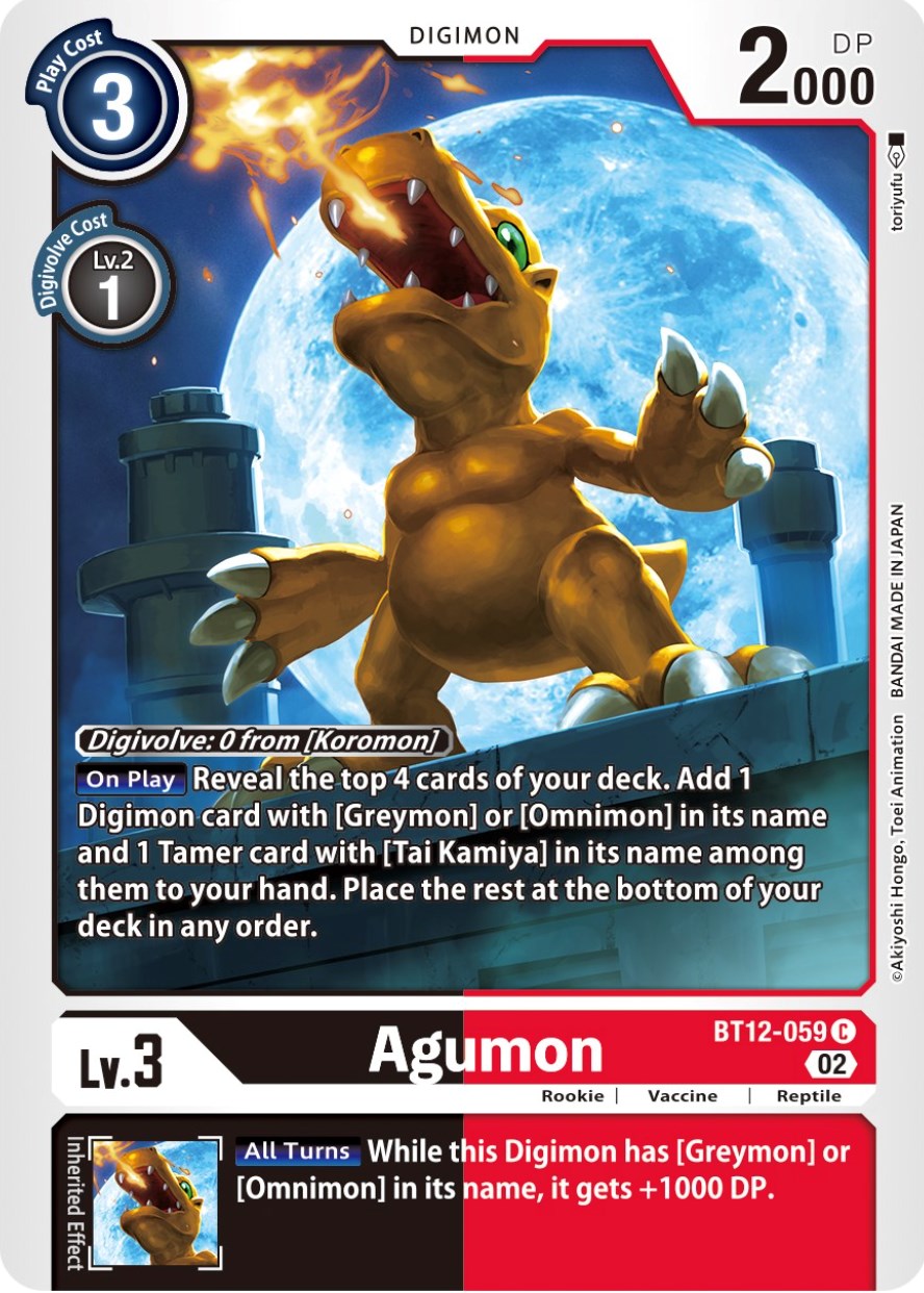 Agumon [BT12-059] [Across Time] | The Gaming-Verse