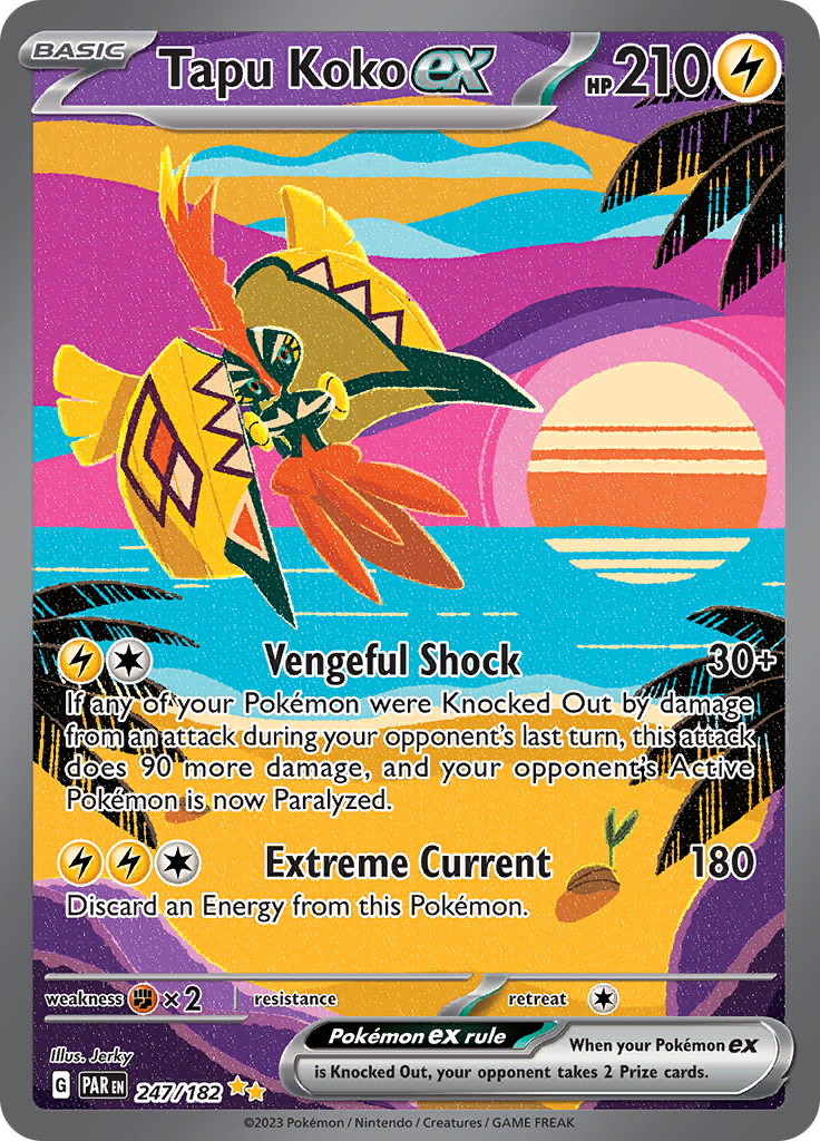 Tapu Koko ex (247/182) [Scarlet & Violet: Paradox Rift] | The Gaming-Verse