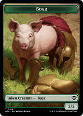 Boar // Manifest Double-Sided Token [Outlaws of Thunder Junction Commander Tokens] | The Gaming-Verse