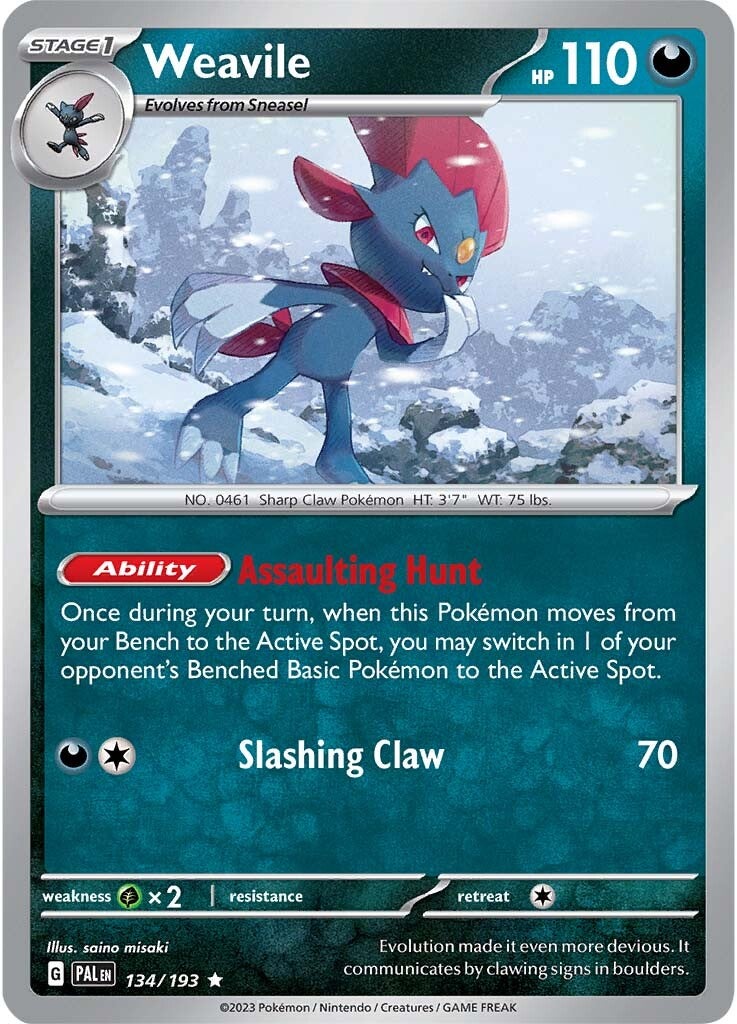 Weavile (134/193) [Scarlet & Violet: Paldea Evolved] | The Gaming-Verse