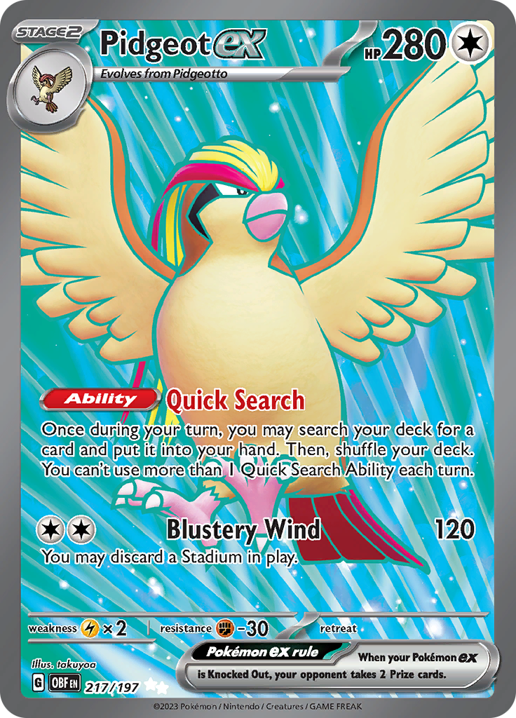 Pidgeot ex (217/197) [Scarlet & Violet: Obsidian Flames] | The Gaming-Verse