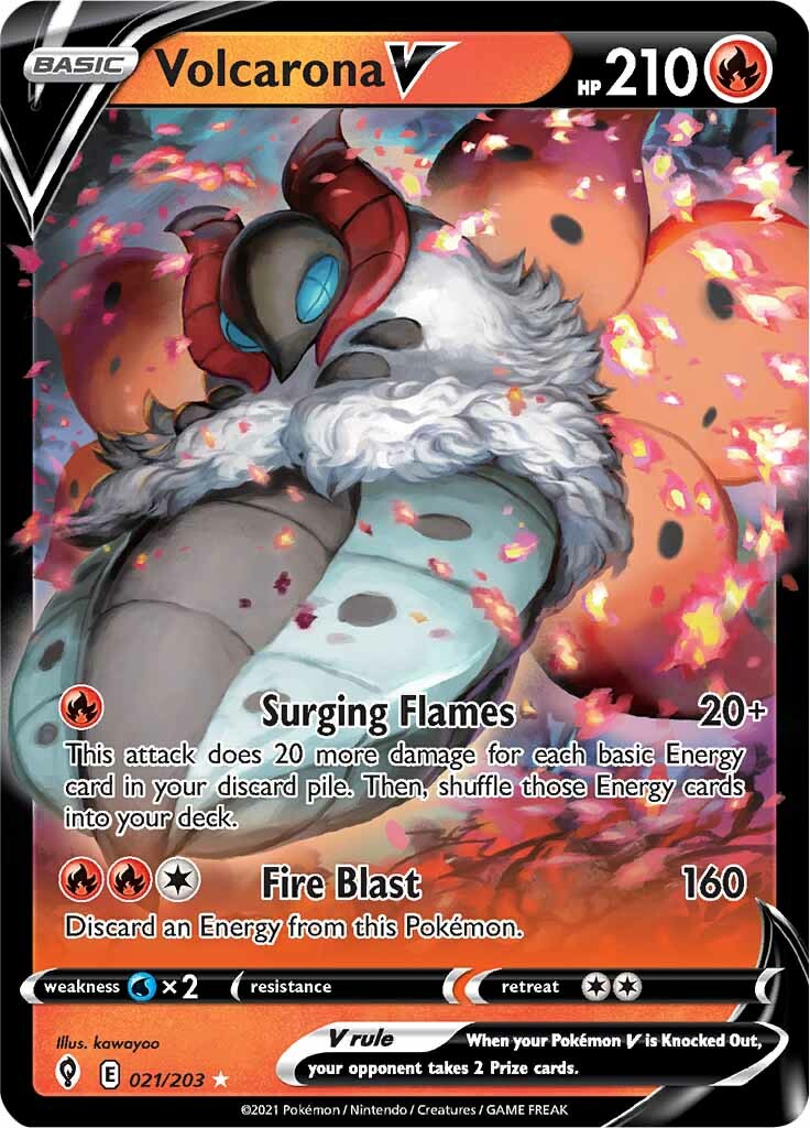 Volcarona V (021/203) [Sword & Shield: Evolving Skies] | The Gaming-Verse