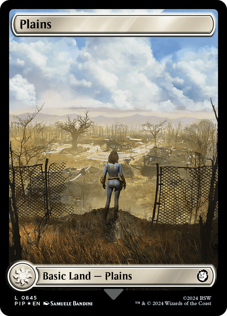 Plains (0845) (Surge Foil) [Fallout] | The Gaming-Verse