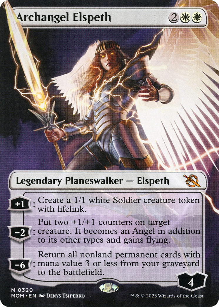 Archangel Elspeth (Borderless Alternate Art) [March of the Machine] | The Gaming-Verse