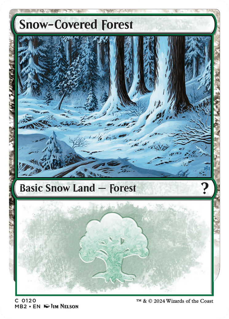 Snow-Covered Forest (White Border) [Mystery Booster 2] | The Gaming-Verse