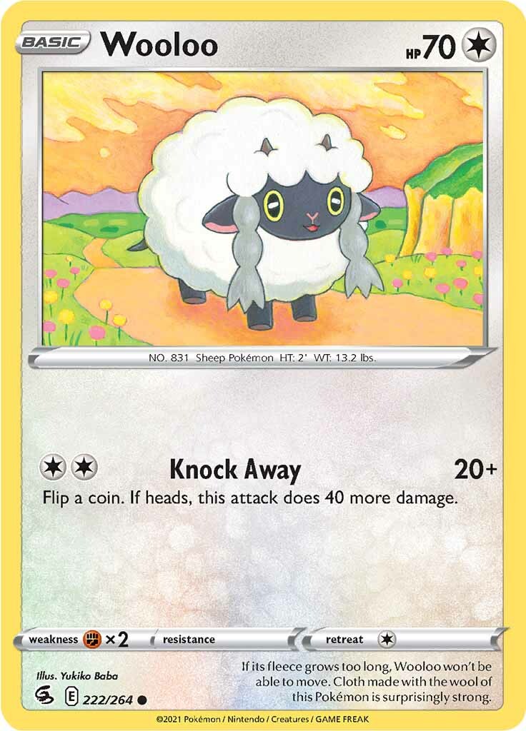 Wooloo (222/264) [Sword & Shield: Fusion Strike] | The Gaming-Verse