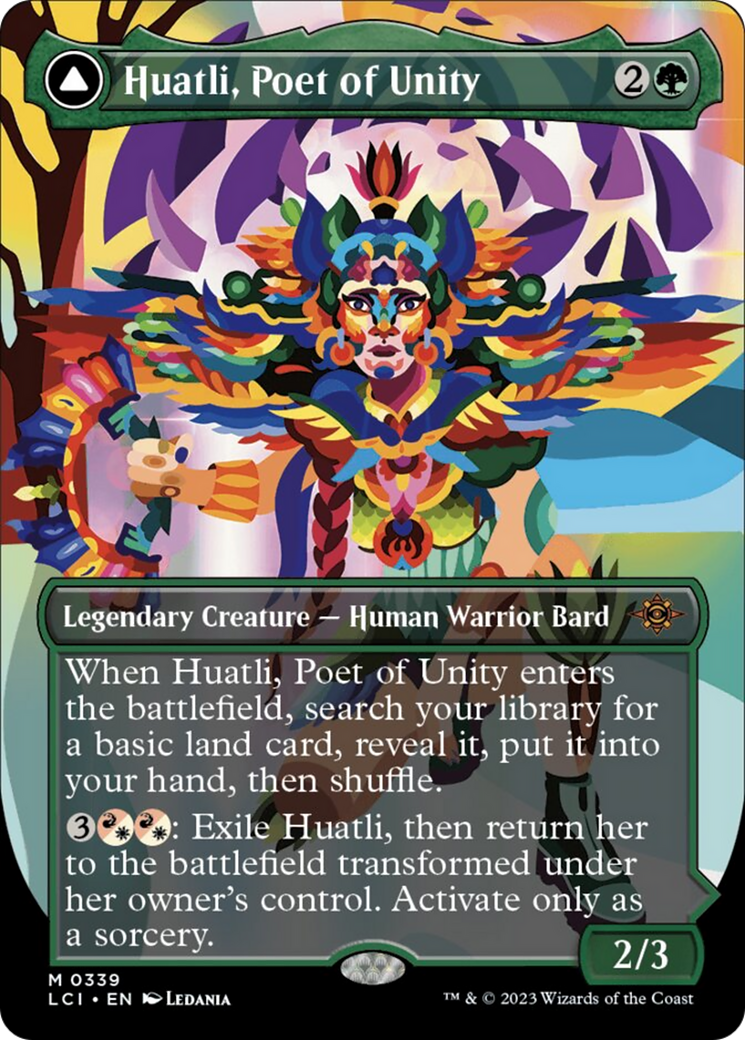 Huatli, Poet of Unity // Roar of the Fifth People (Borderless) [The Lost Caverns of Ixalan] | The Gaming-Verse