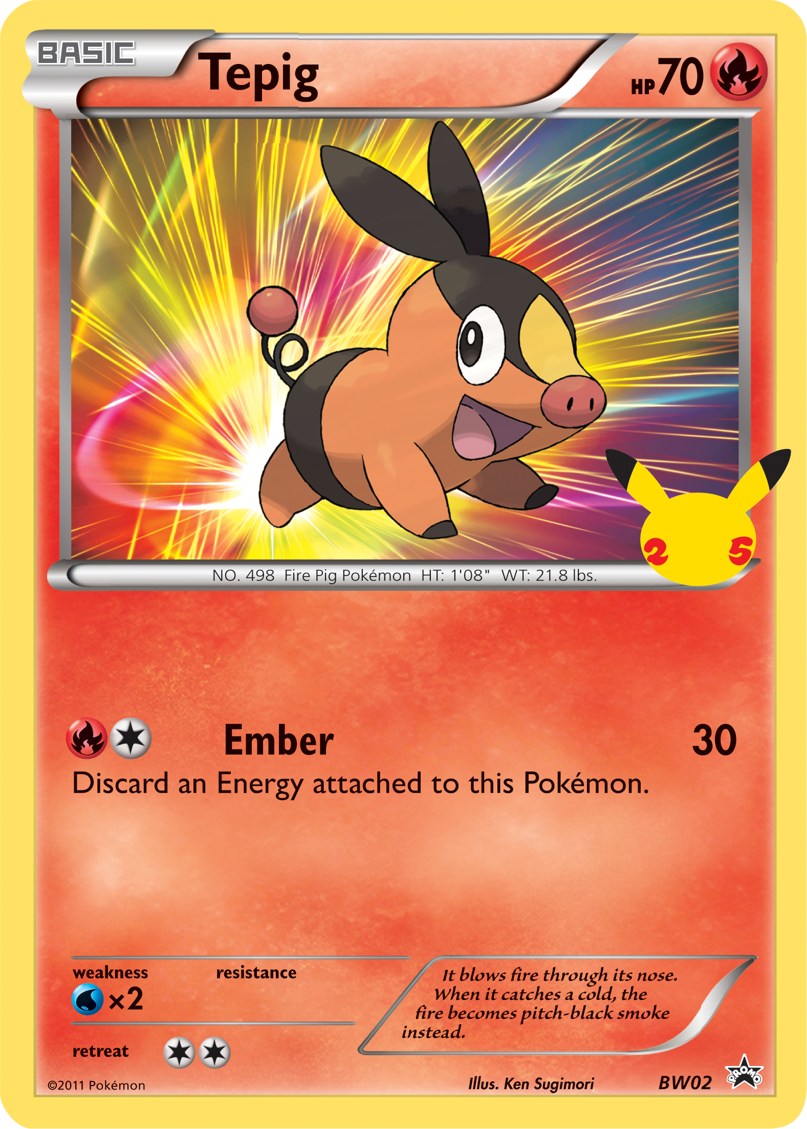 Tepig (BW02) (Jumbo Card) [First Partner Pack] | The Gaming-Verse