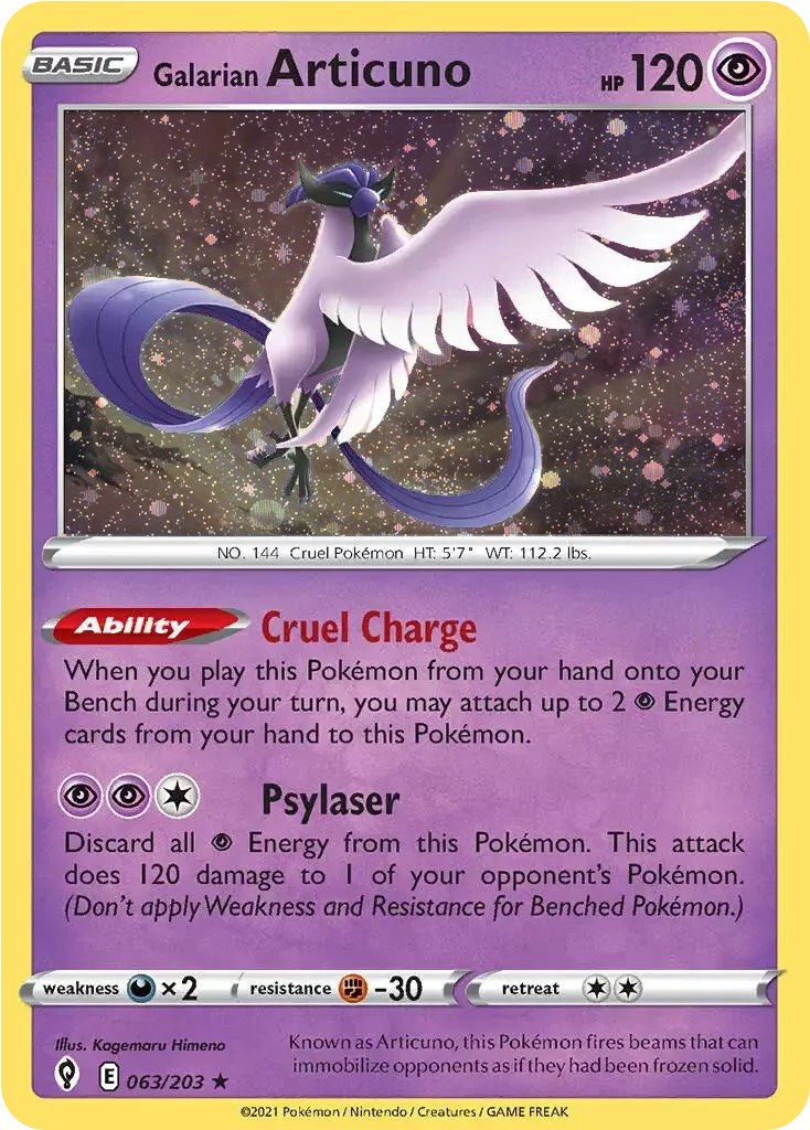 Galarian Articuno (063/203) (Cosmos Holo) [Sword & Shield: Evolving Skies] | The Gaming-Verse