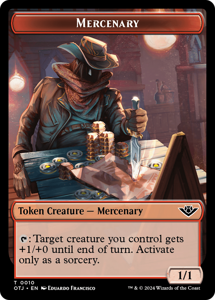 Mercenary // Golem Double-Sided Token [Outlaws of Thunder Junction Tokens] | The Gaming-Verse