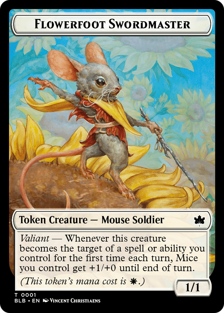 Rabbit // Flowerfoot Swordmaster Double-Sided Token [Bloomburrow Tokens] | The Gaming-Verse