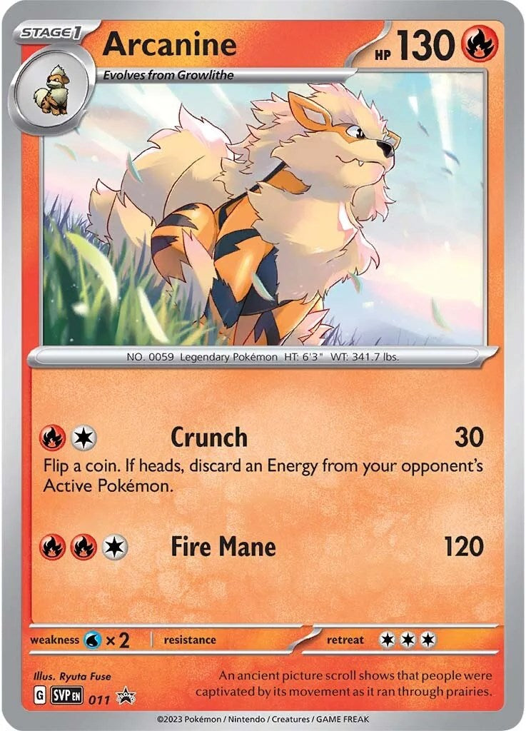 Arcanine (011) [Scarlet & Violet: Black Star Promos] | The Gaming-Verse