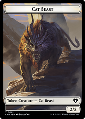 Cleric // Cat Beast Double-Sided Token [Commander Masters Tokens] | The Gaming-Verse