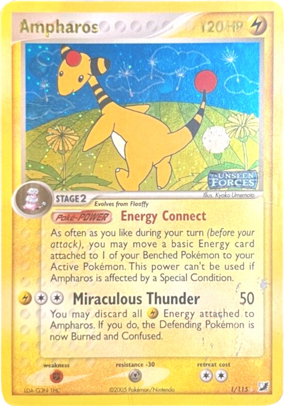 Ampharos (1/115) (Stamped) [EX: Unseen Forces] | The Gaming-Verse