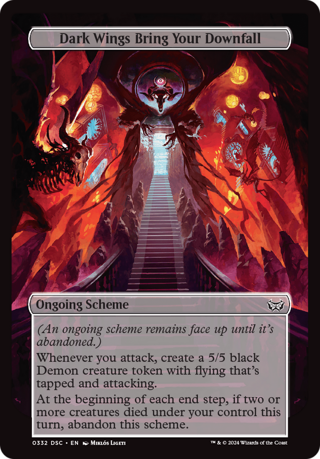 Dark Wings Bring Your Downfall (Full Art) [Duskmourn: House of Horror Commander] | The Gaming-Verse