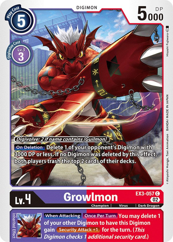 Growlmon [EX3-057] [Draconic Roar] | The Gaming-Verse