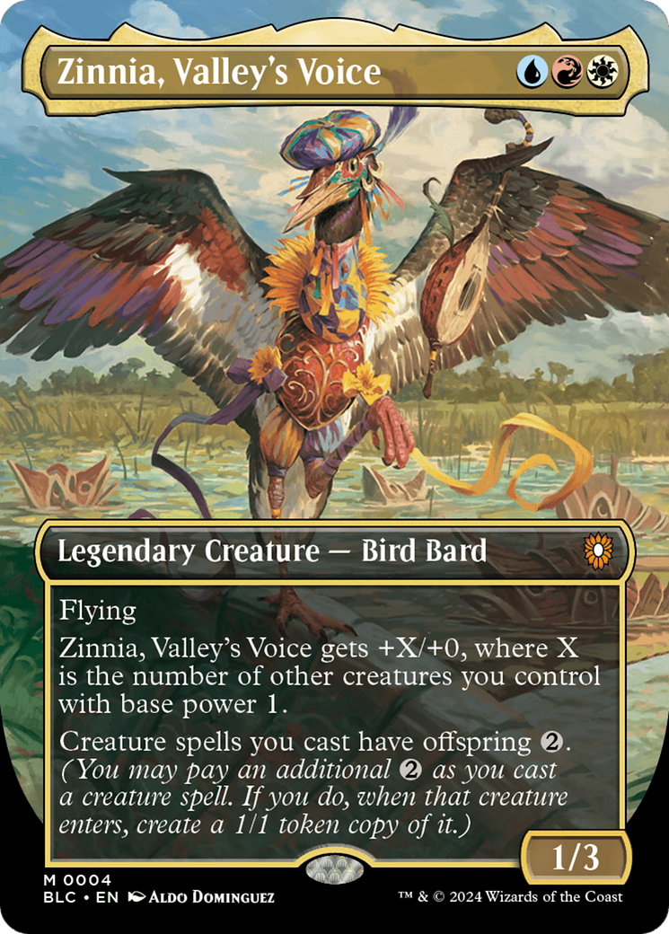 Zinnia, Valley's Voice (Borderless) [Bloomburrow Commander] | The Gaming-Verse