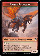 Dragon Elemental // Treasure Double-Sided Token [Outlaws of Thunder Junction Commander Tokens] | The Gaming-Verse