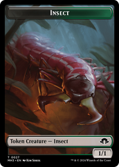 Zombie (Ripple Foil) // Insect (0027) Double-Sided Token [Modern Horizons 3 Tokens] | The Gaming-Verse