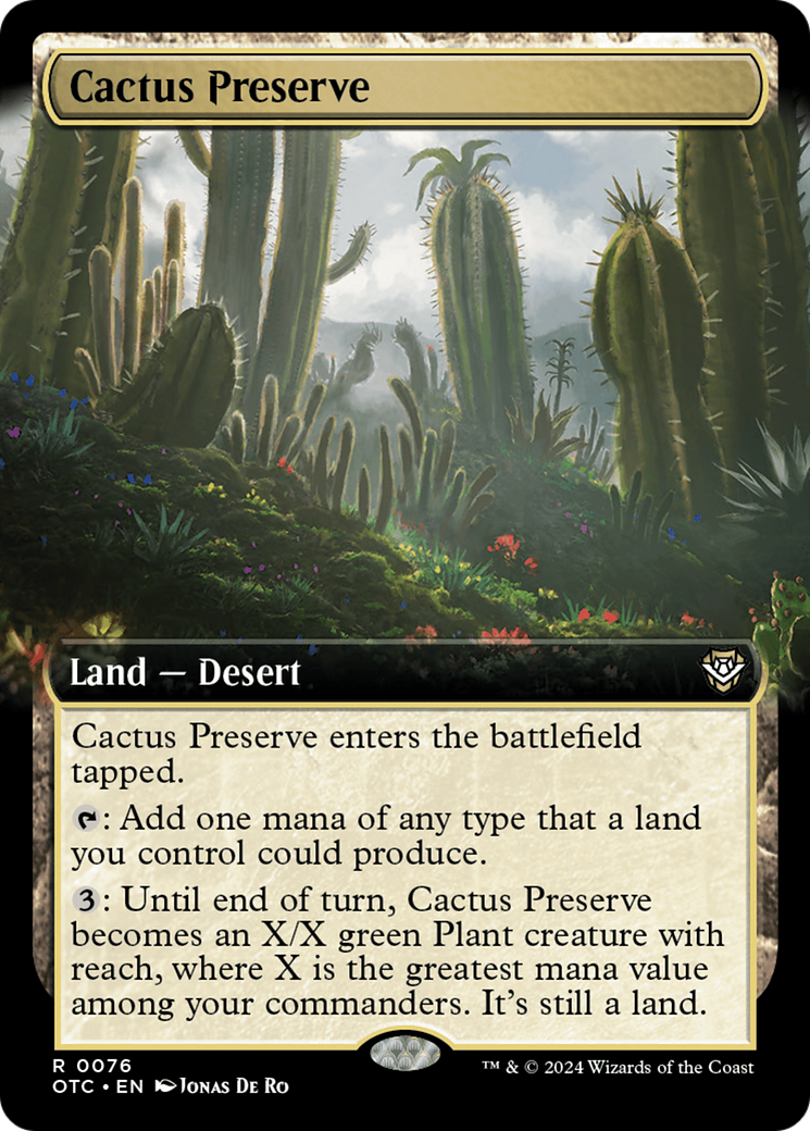 Cactus Preserve (Extended Art) [Outlaws of Thunder Junction Commander] | The Gaming-Verse