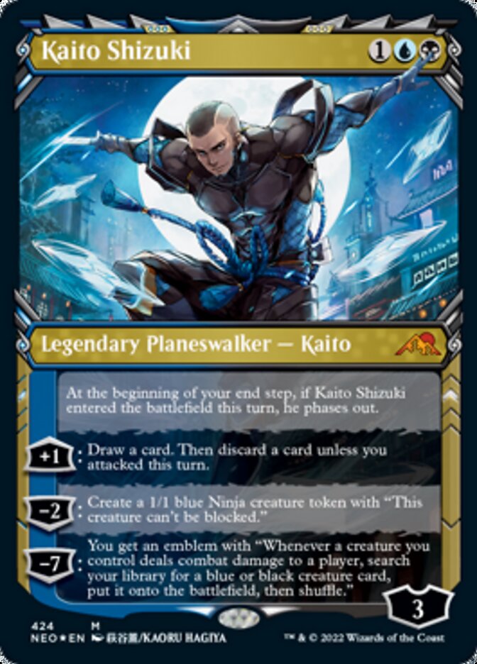 Kaito Shizuki (Showcase) (Foil Etched) [Kamigawa: Neon Dynasty] | The Gaming-Verse