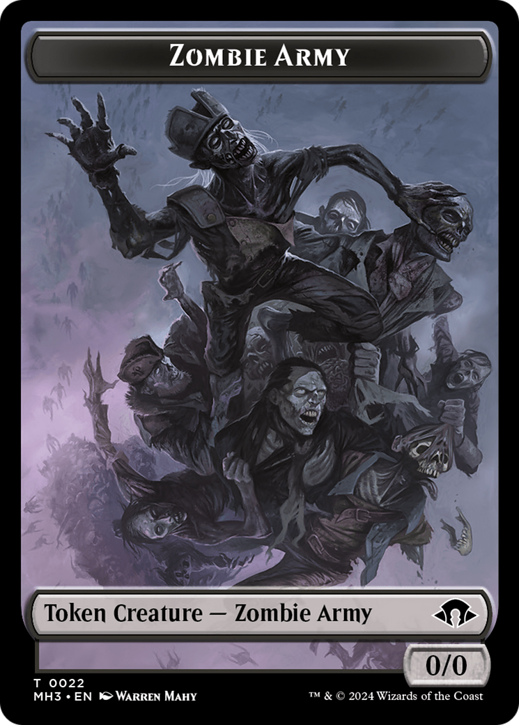 Eldrazi Spawn // Zombie Army Double-Sided Token [Modern Horizons 3 Tokens] | The Gaming-Verse