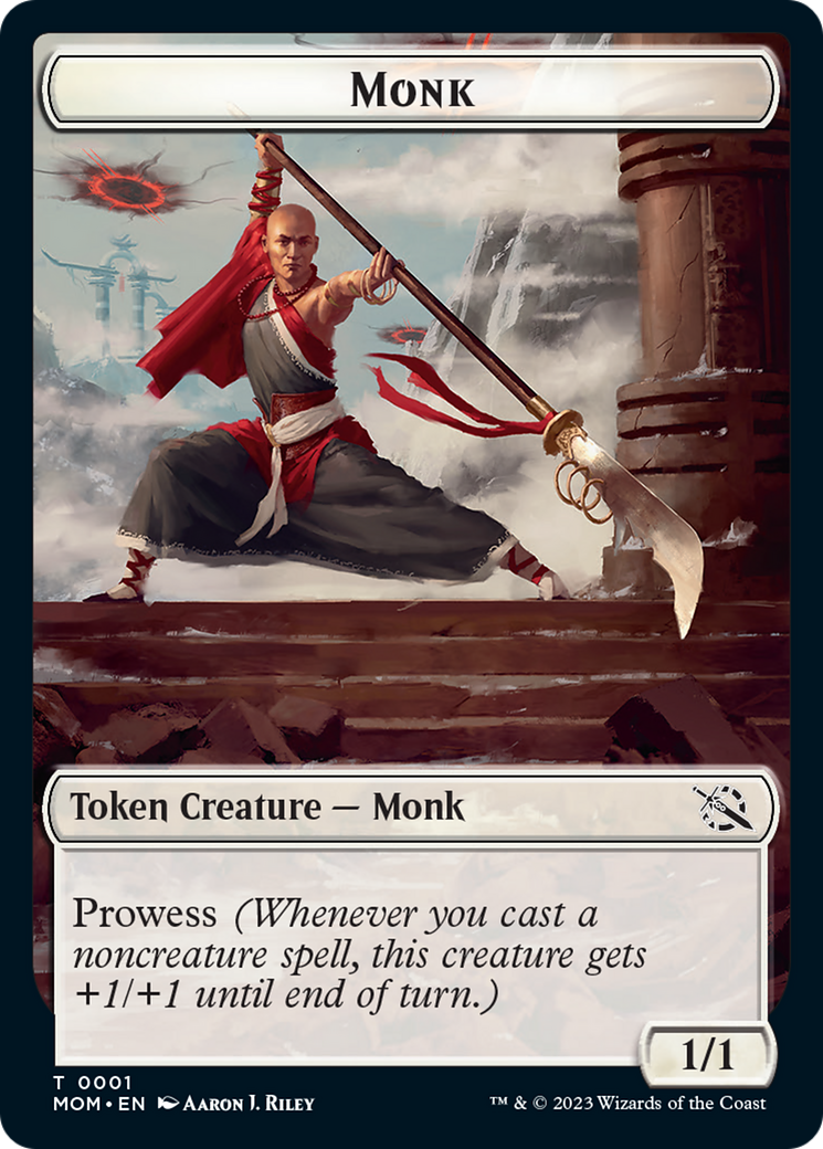 Monk // Zombie Double-Sided Token [March of the Machine Tokens] | The Gaming-Verse