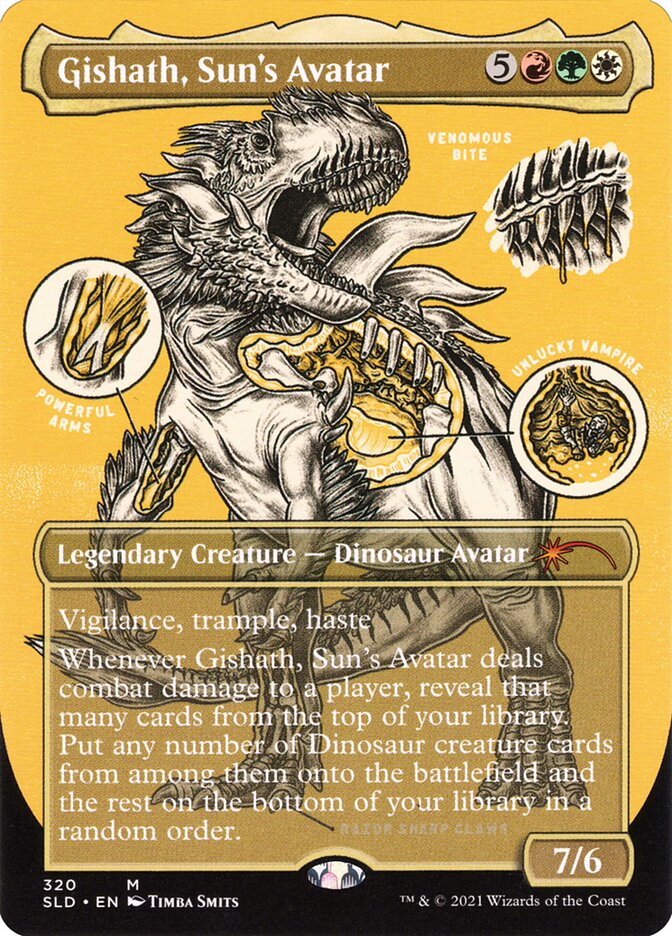 Gishath, Sun's Avatar (Borderless Foil Etched) [Secret Lair Drop Series] | The Gaming-Verse