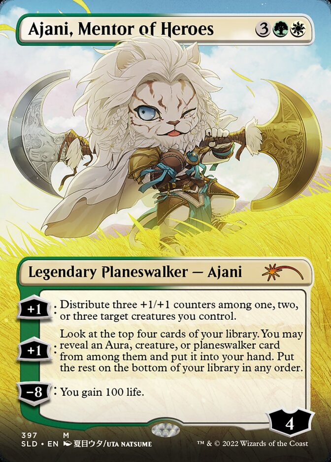 Ajani, Mentor of Heroes (Borderless) [Secret Lair Drop Series] | The Gaming-Verse