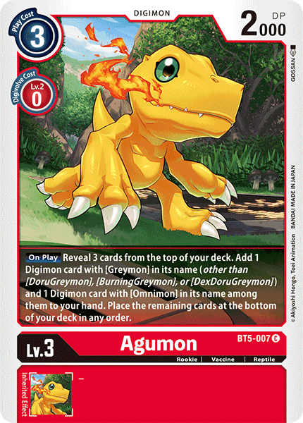 Agumon [BT5-007] [Battle of Omni] | The Gaming-Verse