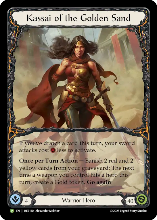 Kassai of the Golden Sand (Rainbow Foil) [HER110] (Promo)  Rainbow Foil | The Gaming-Verse