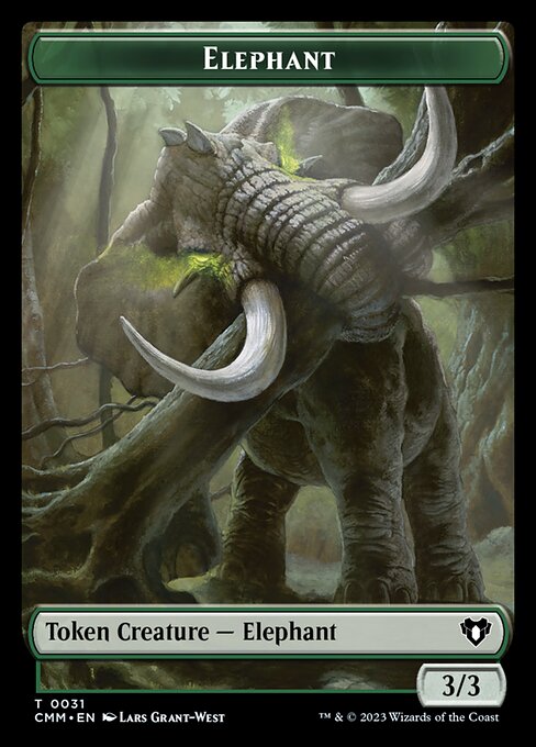 Clue // Elephant Double-Sided Token [Commander Masters Tokens] | The Gaming-Verse