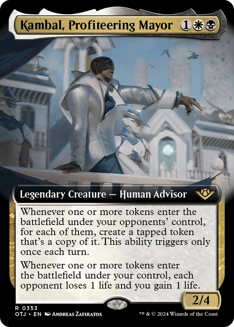 Kambal, Profiteering Mayor (Extended Art) [Outlaws of Thunder Junction] | The Gaming-Verse