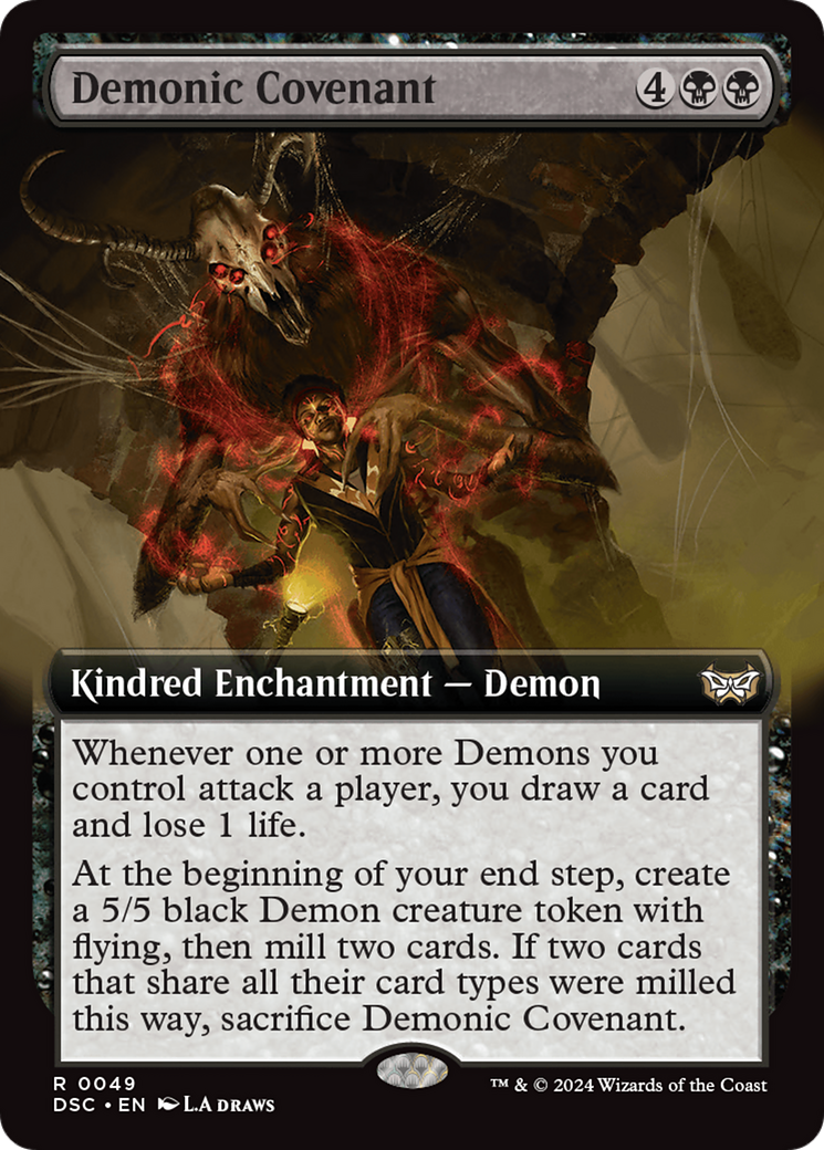 Demonic Covenant (Extended Art) [Duskmourn: House of Horror Commander] | The Gaming-Verse